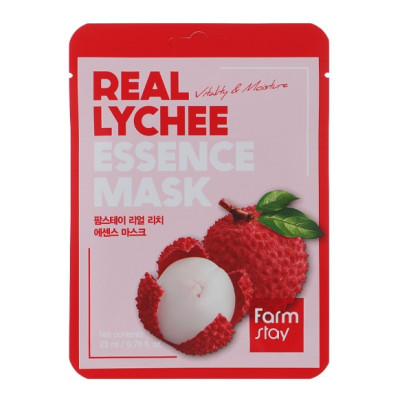 Тканинна маска для обличчя з екстрактом личі FarmStay Real Lychee Essence Mask 23 мл