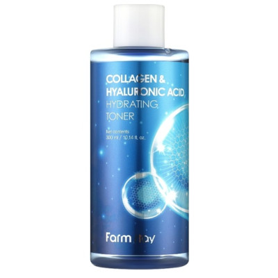 Зволожуючий тонер з гіалуроновою кислотою та колагеном Farm Stay Collagen & Hyaluronic Acid Hydrating Toner 300 ml